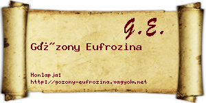 Gózony Eufrozina névjegykártya